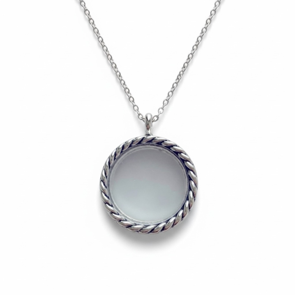 Effy with Love Dual Double Pane Glass & Silver Locket Charm Necklace